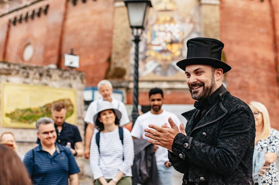 Budapest: Buda Castle District Vampires and Myths Night Tour - Buda Castle at night, with legends in the walls