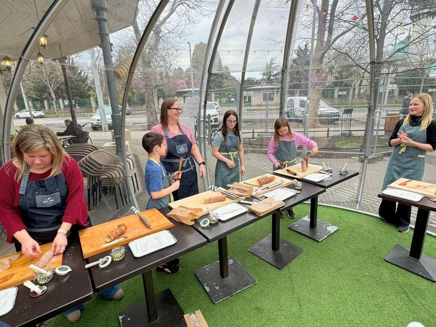 Budapest: Chimney Cake Workshop in City Park - The first part of the lesson: dough and technique