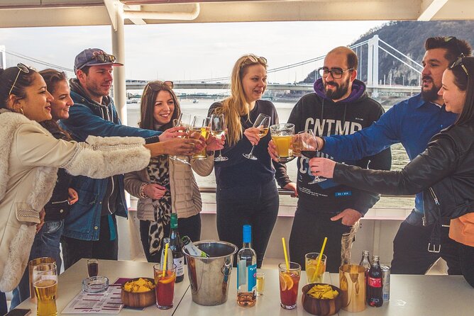 Budapest Danube Sightseeing Cruise with Unlimited Drinks - Fisherman’s Bastion and Buda Castle above the river