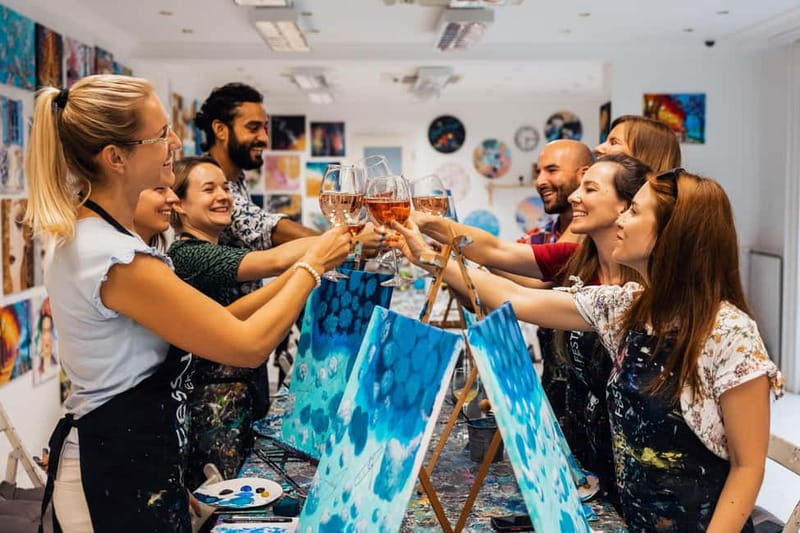 Budapest: Paint and sip experience - The social side for couples and friends