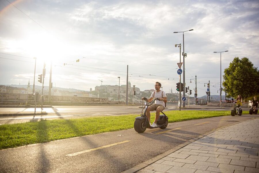 Budapest: Rent a Wide-Wheel E-Scooter - Parliament and the Danube riverfront
