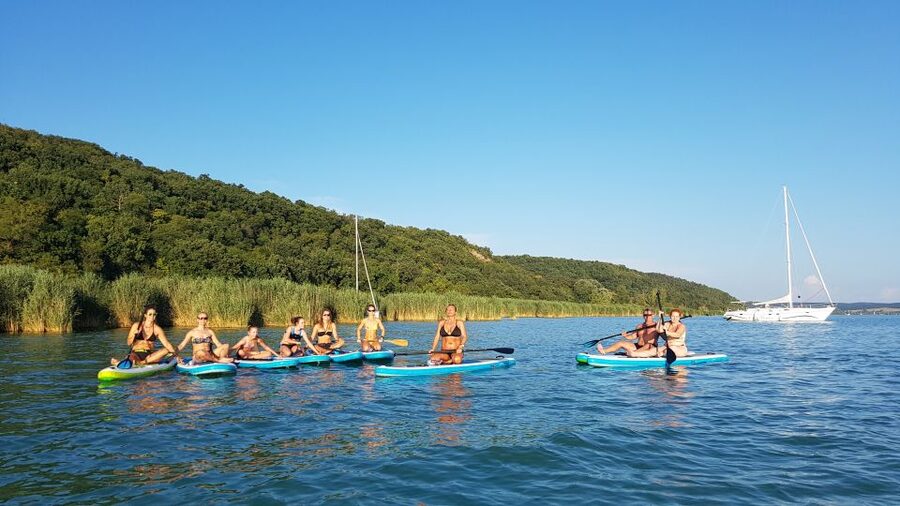 Lake Balaton: Paddle Board Tour of Tihany National Park - Paddling toward the tip of Tihany Peninsula
