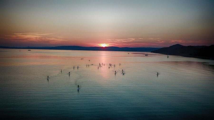 Lake Balaton: Sunset SUP Tour along the Tihany National Park - Paddling beside the reeds