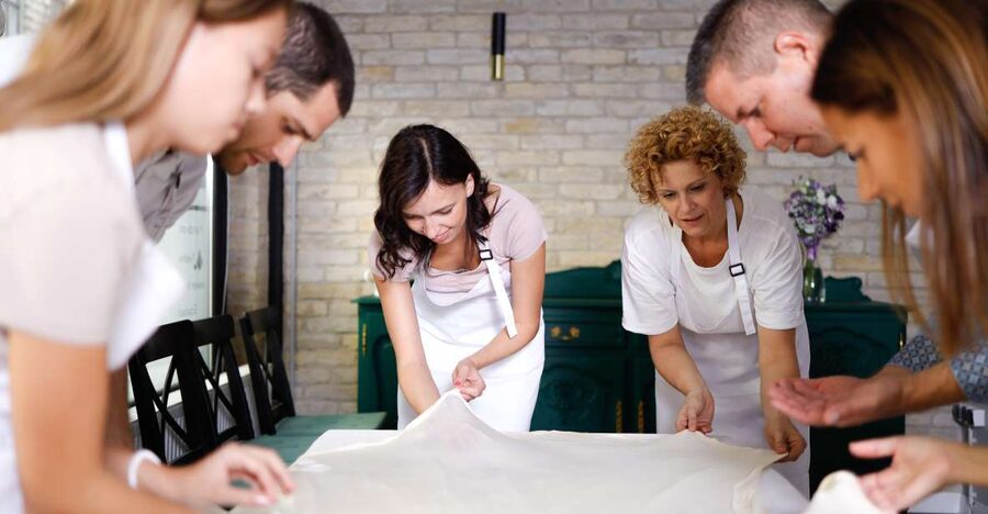 Stretched Strudel Making Class with 2 Different Fillings - Stretching pastry the Hungarian way