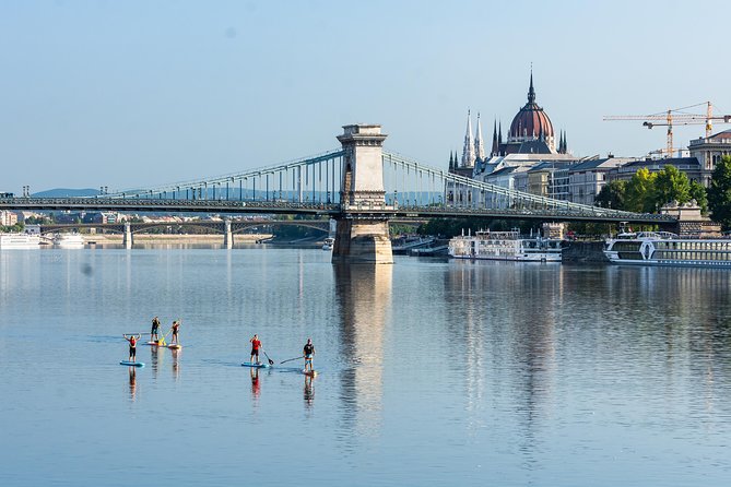 Sunrise SUP to the heart of Budapest - Getting comfortable before central Budapest appears